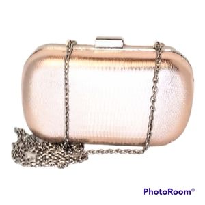 Jessica McClintock Women's Gold Metallic Detachable Chain Hand Bag